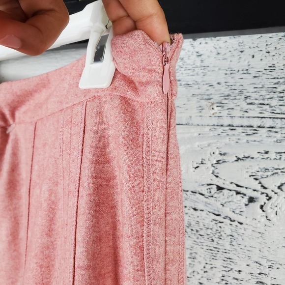 Merona Women Midi Wool Blend A-Line Pink Skirt Sz 4 Quiet Luxury Light Academia - Picture 5 of 8